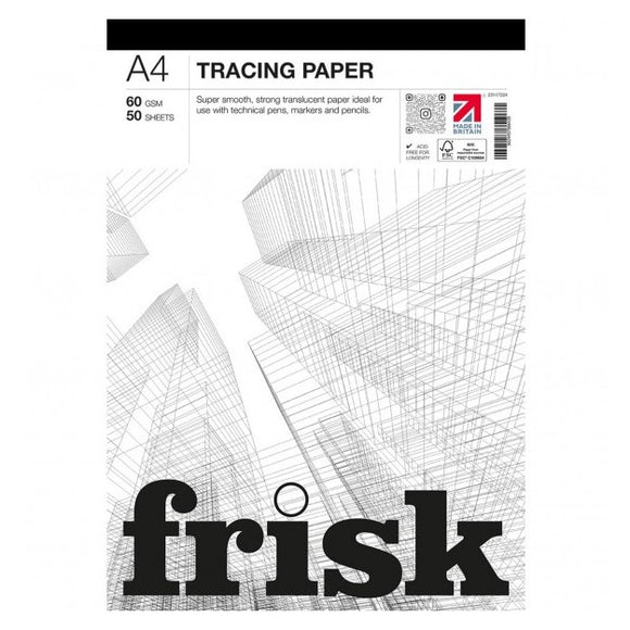Frisk A4 Tracing Paper Pad - 60gsm 50 sheets