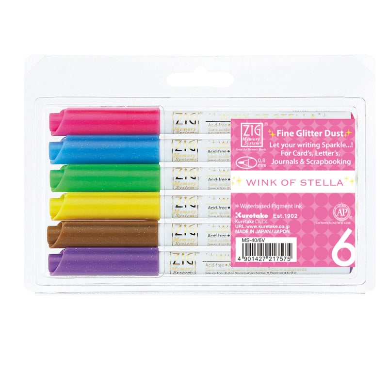 Kuretake Wink of Stella glitter pen 6-colour set – Pen Pusher