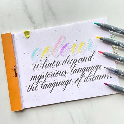 Coller Lettering Mix type sizes and colours to create lettering art - Andra shows us ho ...