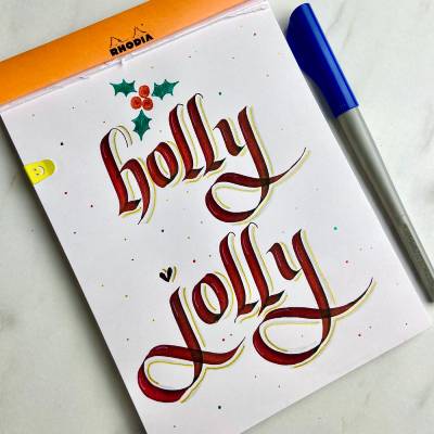 More creative Christmas lettering video inspiration from Andra of Adadletters