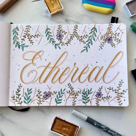 Incorporate metallic watercolours into your lettering