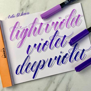 Calling all purple lovers! Check out the violet blending range of Zig brush markers