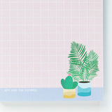 Pink Houseplant A6 Notepad - Colourful Recycled Stationery
