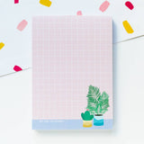 Pink Houseplant A6 Notepad - Colourful Recycled Stationery