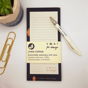 VENT For Change lined listpad - 3 colours available