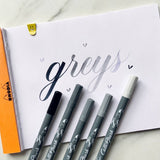 ONLINE Calli.Brush brush markers - 5 pen set, greys