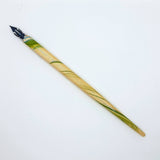 Green and blue marble wooden pen holder