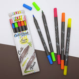 ONLINE Calli.Brush brush markers - 5 pen set, neon