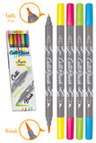 ONLINE Calli.Brush brush markers - 5 pen set, neon