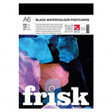 Frisk A6 Watercolour Paper Postcard Black Pad - 320gsm 12sheets