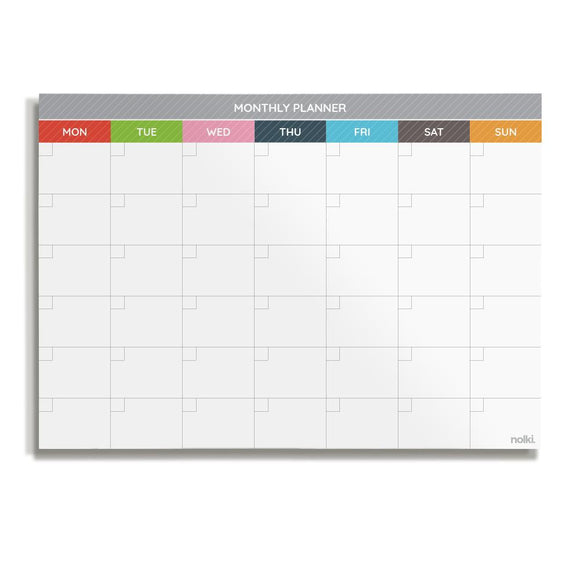 Nolki A4 Desk Pad monthly desk planner - Crayon
