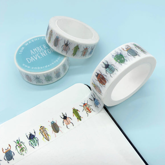 Illustrated Beetles Washi Tape