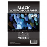 Frisk A6 Watercolour Paper Postcard Black Pad - 320gsm 12sheets