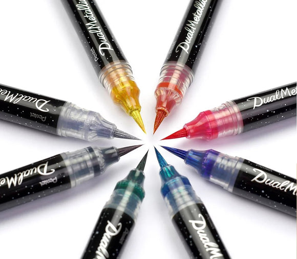 Kuretake Zig Fudebiyori metallic brush markers - 8 pen set – Pen Pusher