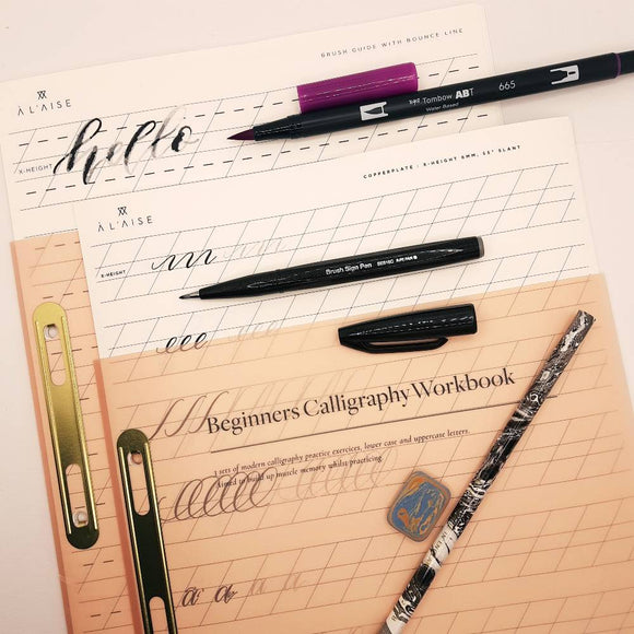 A L'AISE - Modern Calligraphy Beginners Workbook