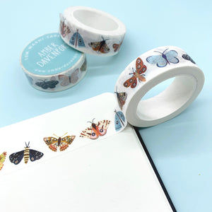 Illustrated Moths Washi Tape