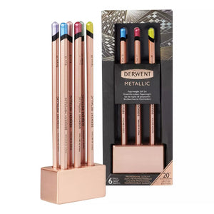 Derwent Metallic Pencil & Paperweight Gift Set - 6 pencil set