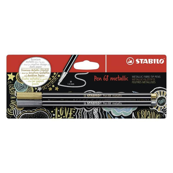 STABILO Pen 68 Metallic - 2-pen set - gold, silver