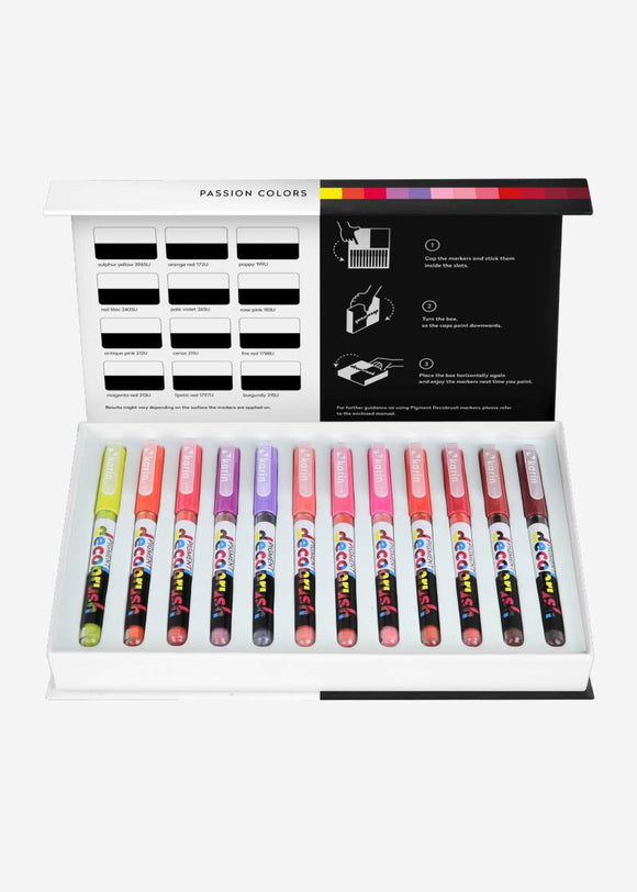 Karin Pigment decobrush brush pens - 12-pen PASSION set