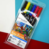 tombow dual tip brush marker set primary colours